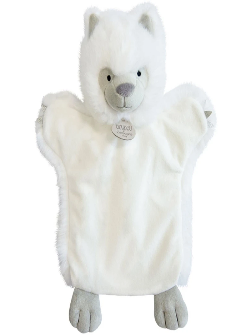 Doudou Marionnette Loup Blanc N/A