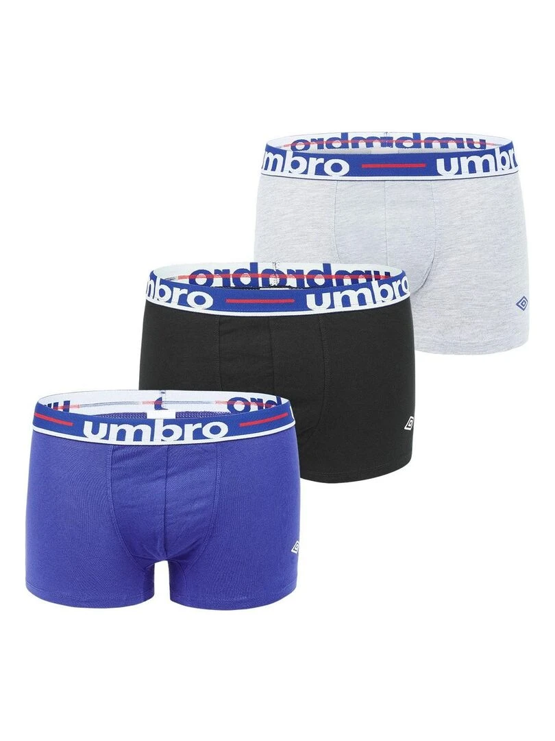 Lot de 3 Boxers coton homme Line Class Umbro Gris