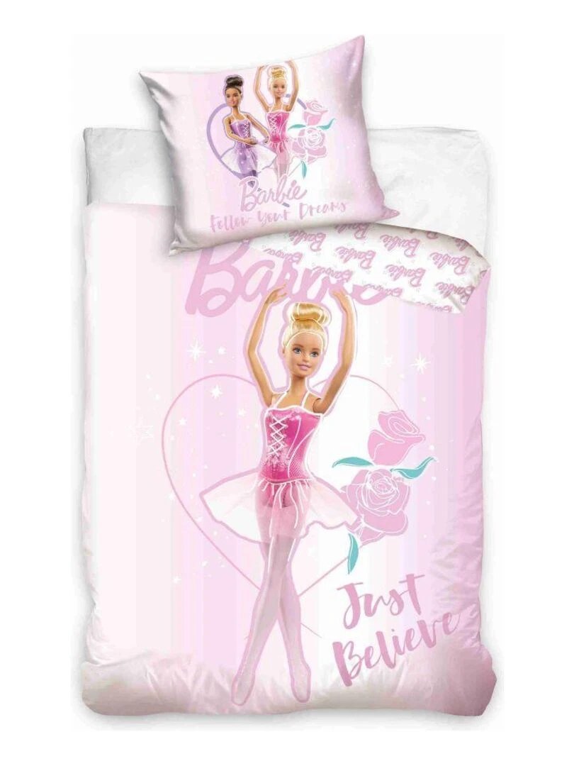 Parure de lit Barbie Just Believe 100% coton 140x200 cm Rose