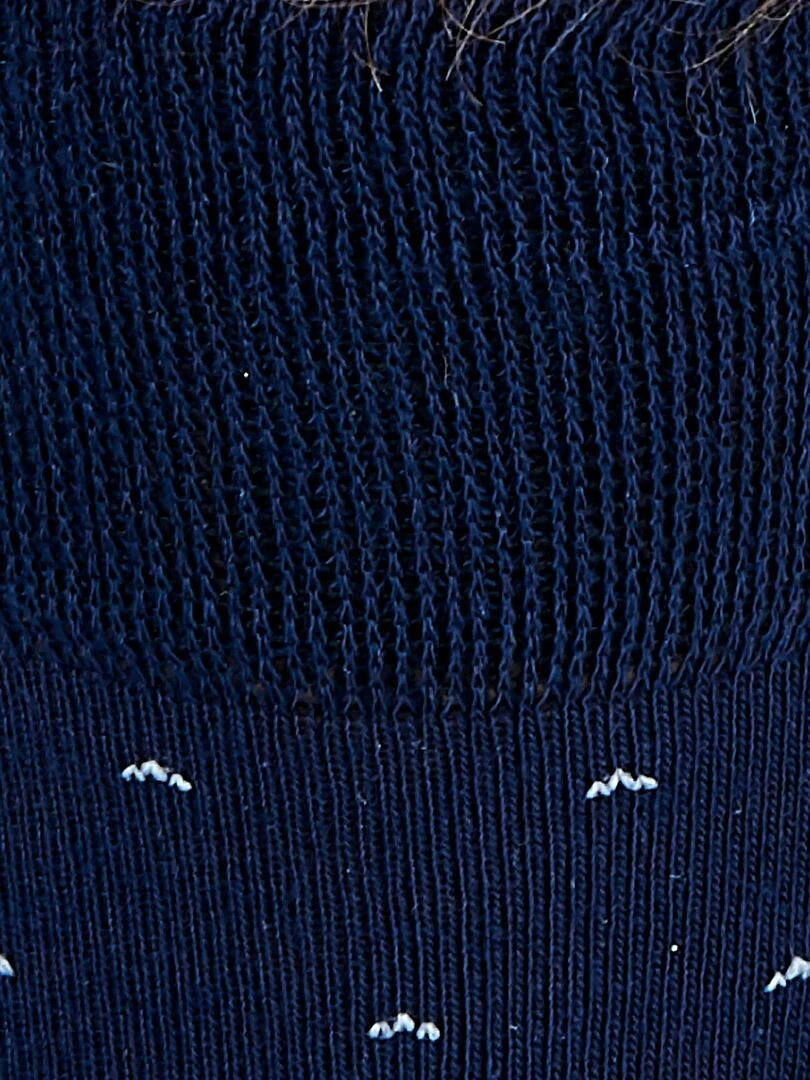 Lot de 2 paires de chaussettes fantaisie laine Mérinos   Damart   Bleu marine
