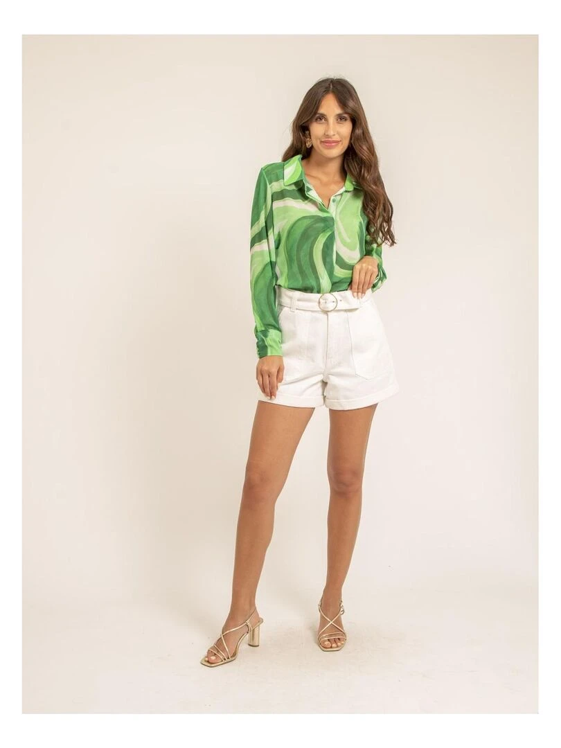 Chemise voile motifs ORFANE   Vert