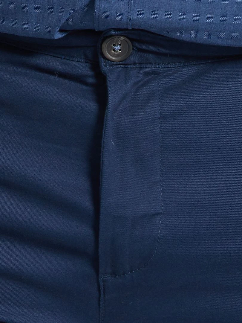 Chino slim en coton stretch   L30   bleu marine