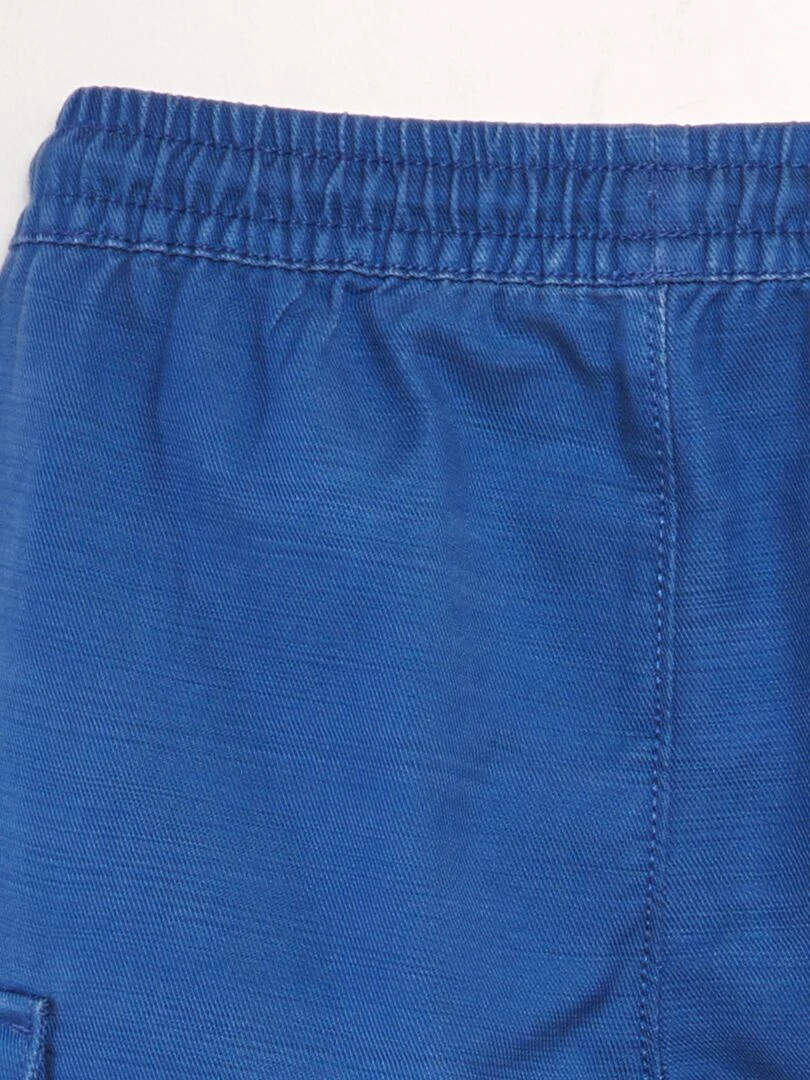 Bermuda à taille élastiquée   Bleu