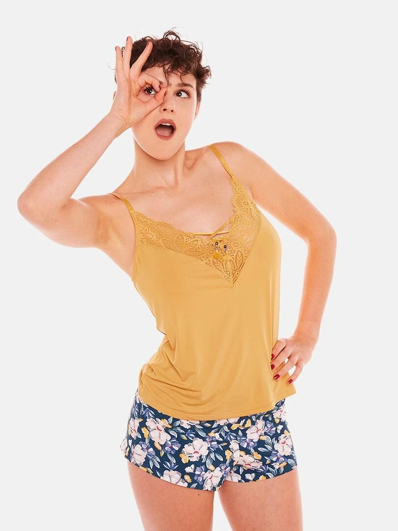 Top short ZAZIE   Pomm'Poire   Jaune