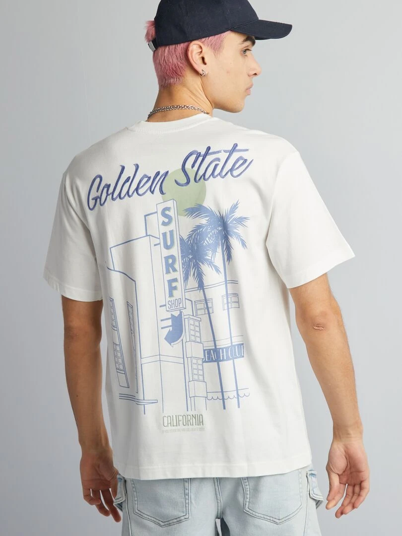 T shirt à broderie Blanc