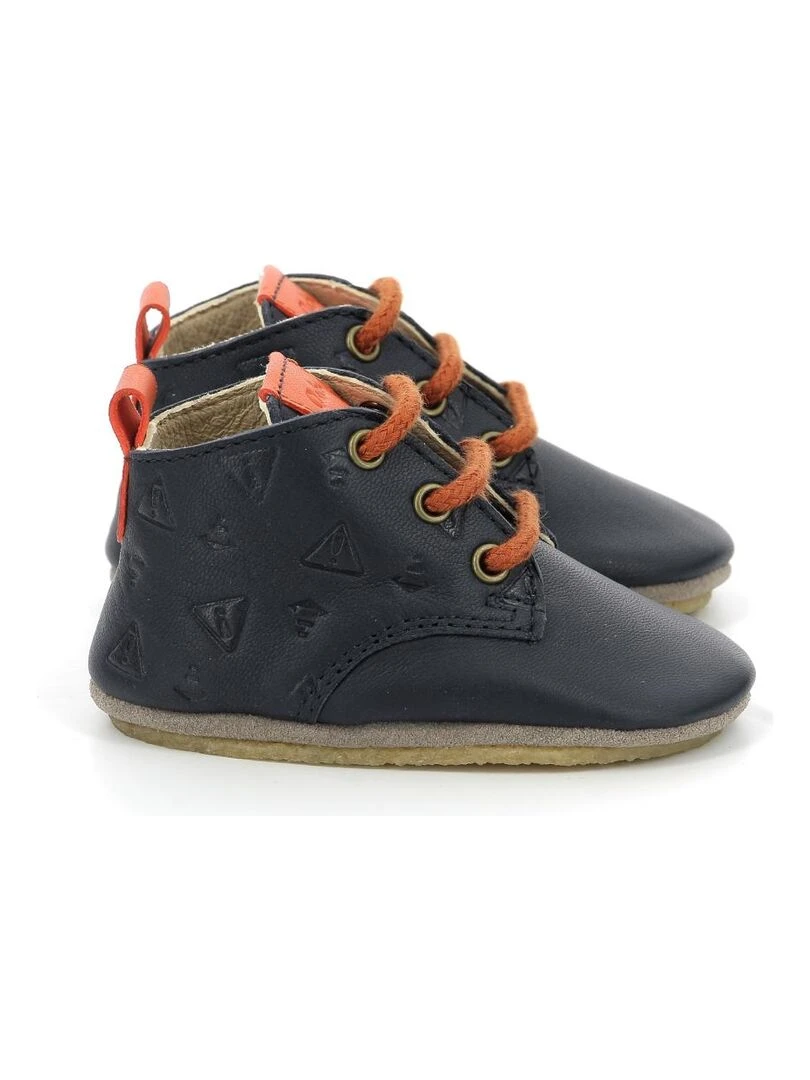 Chaussons Cuir Layas   Bleu marine