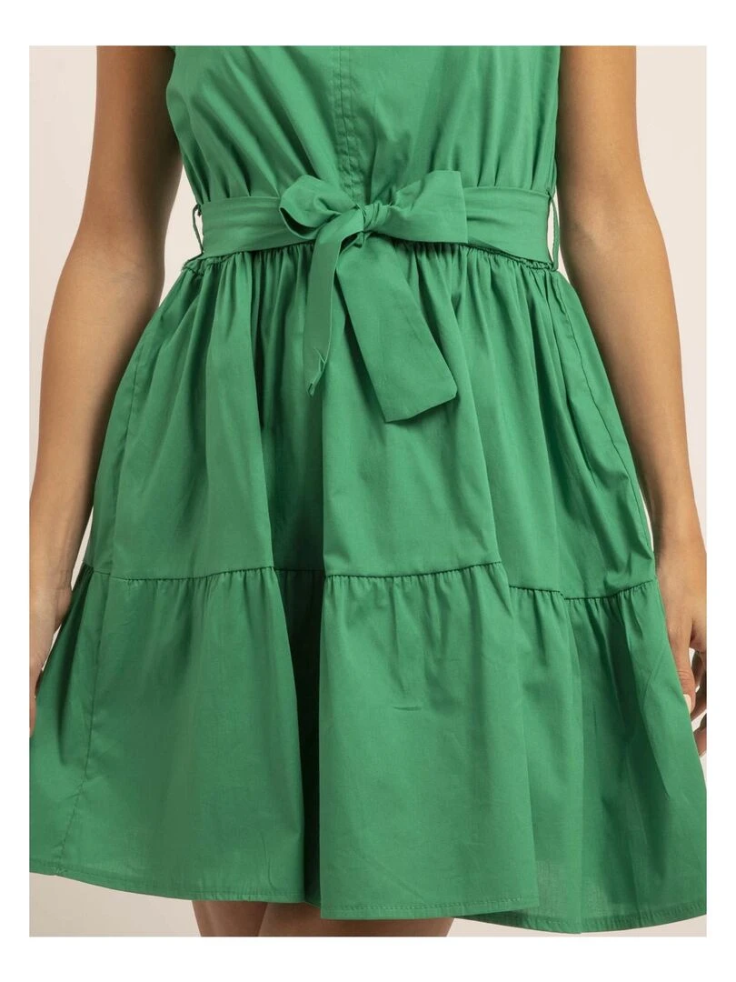 Robe courte sans manches ISOLINA   Vert