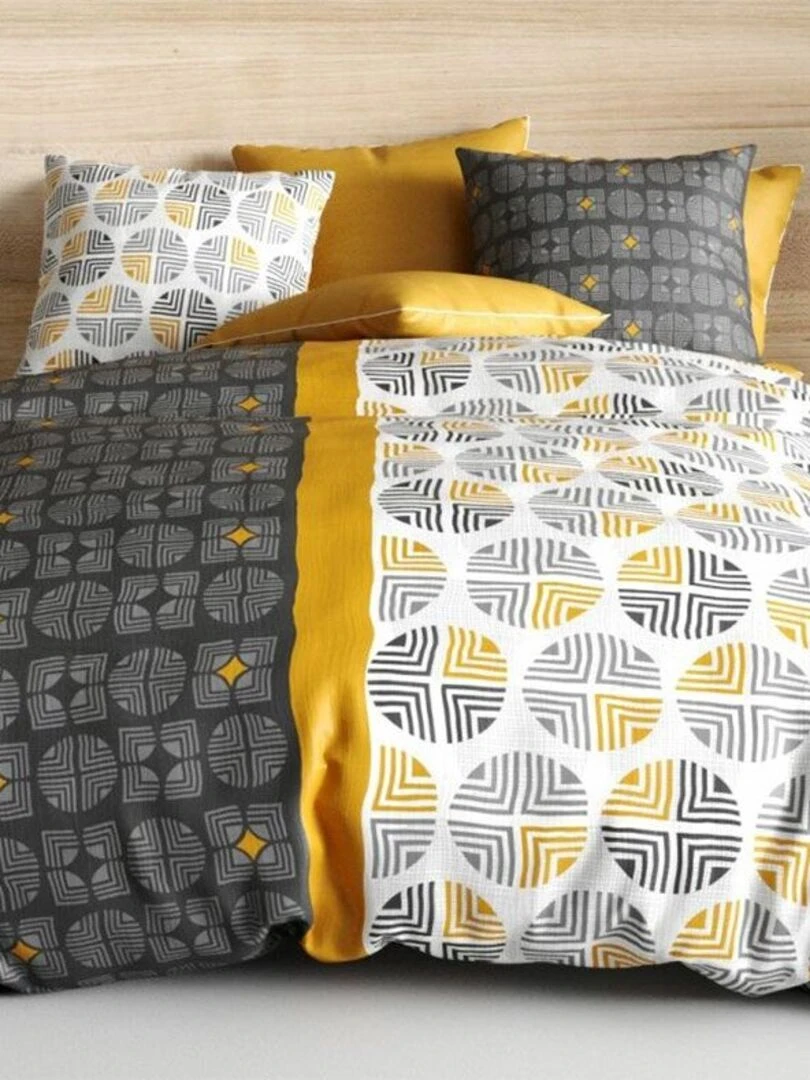 Housse de couette 240x220 Arturo + 2 taies 100% coton 57 fils Bleu
