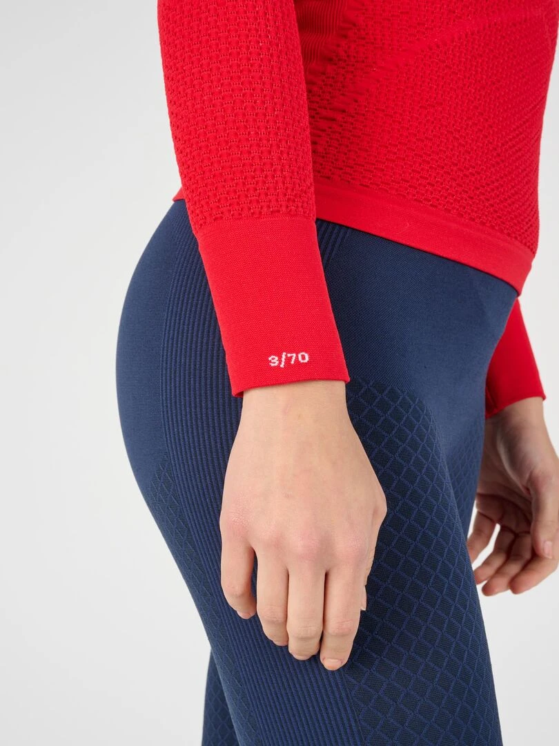 T shirt col zippé Energy Thermolactyl 4 femme édition collector limitée DamartSport Rouge