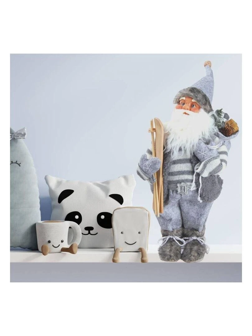 Automate mécanique Père Noël musical H44.5 Gris
