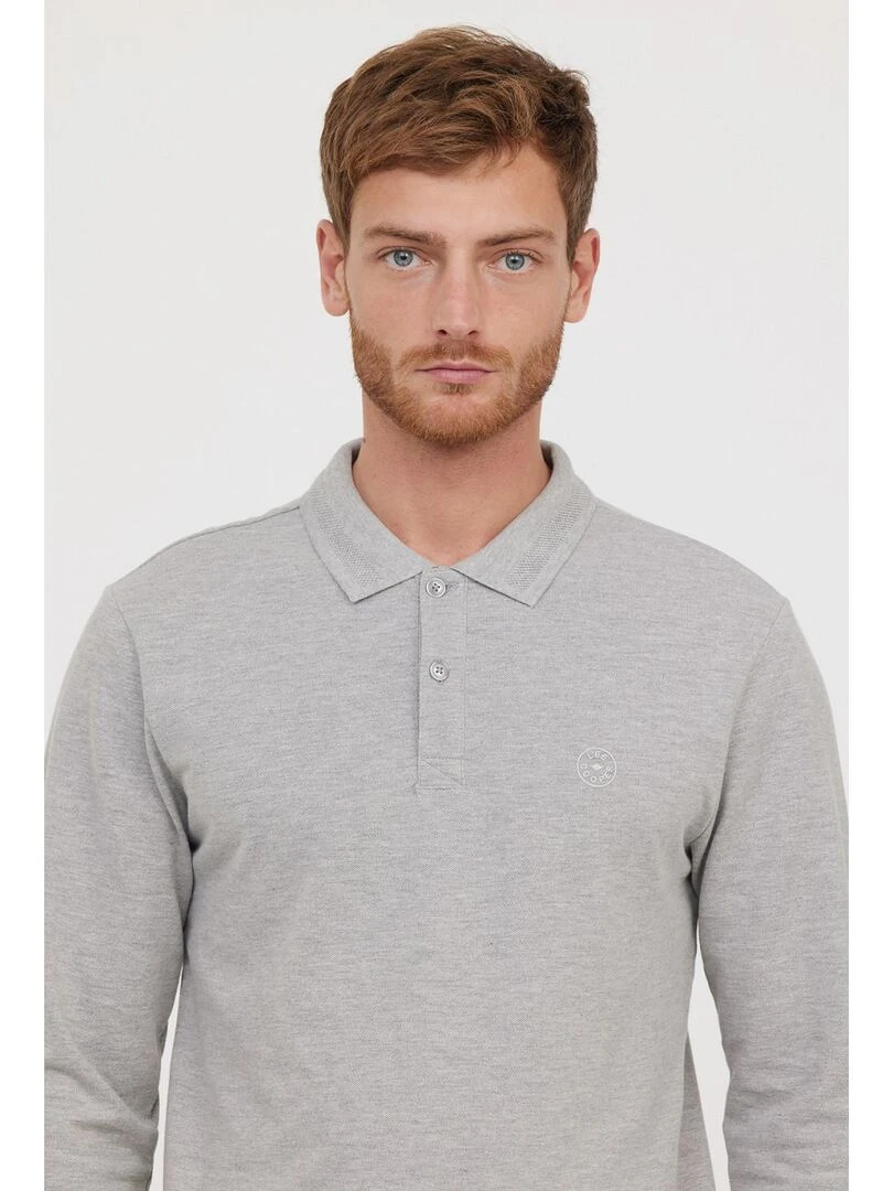 Lee Cooper   Polo manches longues coton regular BAKO   Gris chiné