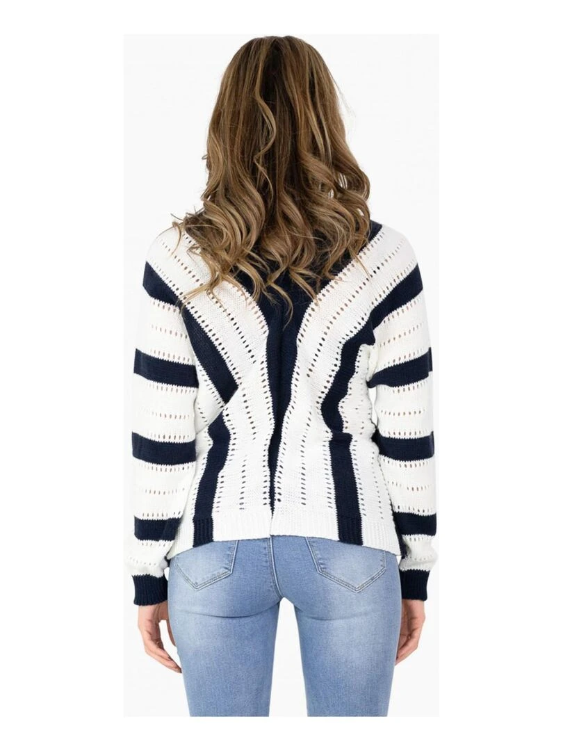 Pull grosse maille Kebello   Blanc Blanc