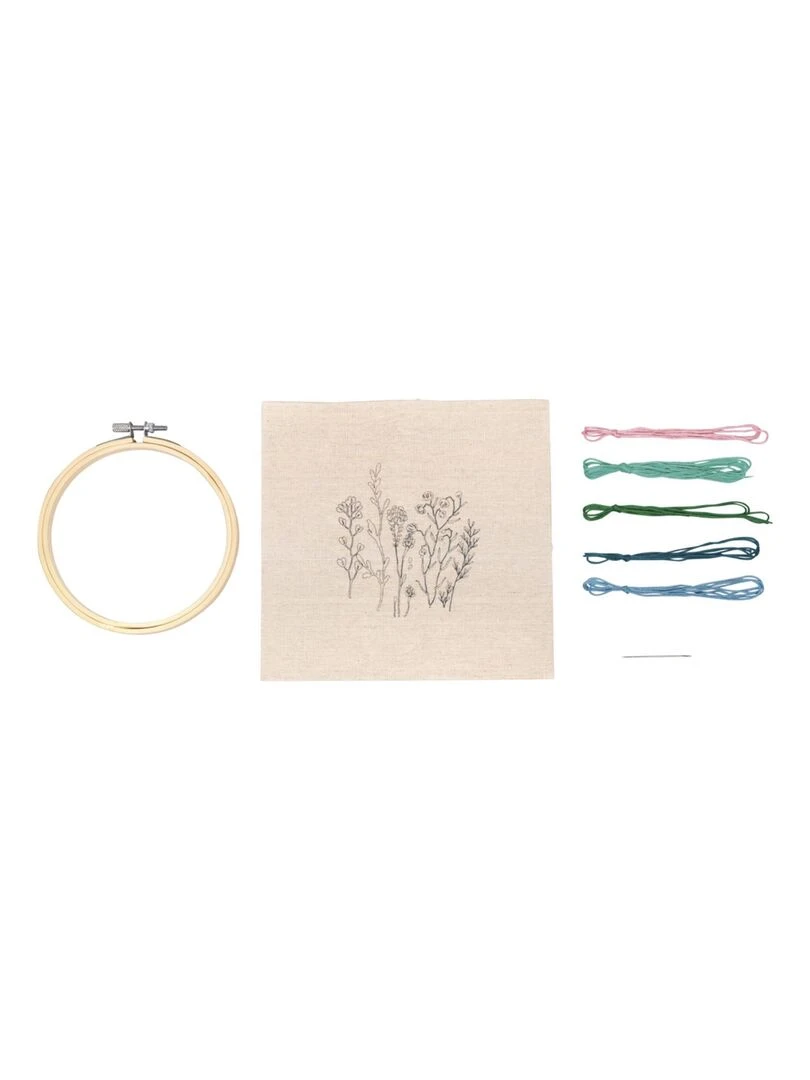 Kit de broderie Fleurs et graminées 13 5 cm N/A