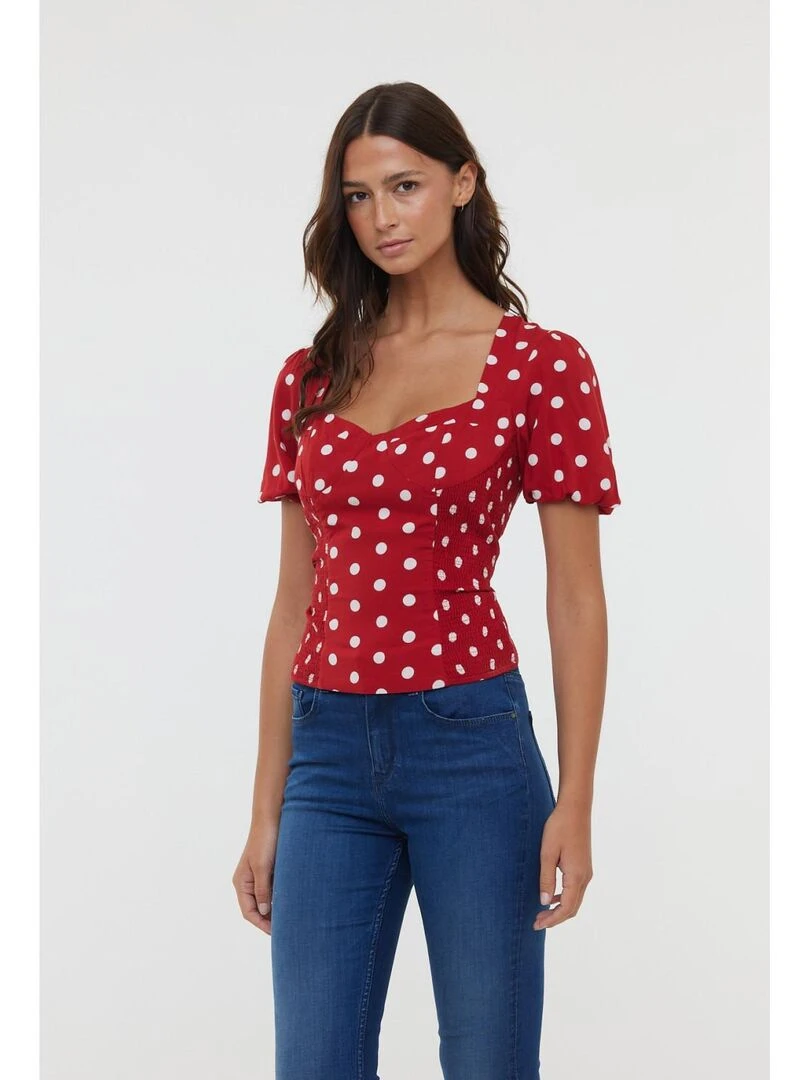 Lee Cooper T Shirt manches courtes viscose slim MORANE M Rouge