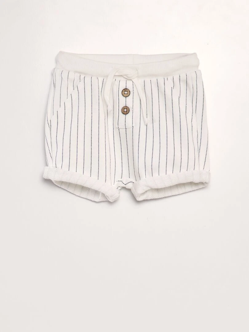 Short en molleton avec imprimé Blanc