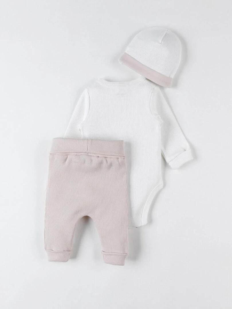 Set body + legging + bonnet clair /écru Noukie's Beige