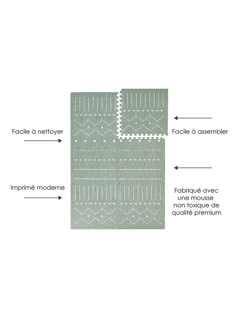 Tapis de jeu mousse BERBER PUZZLEMAT MOSS   Vert