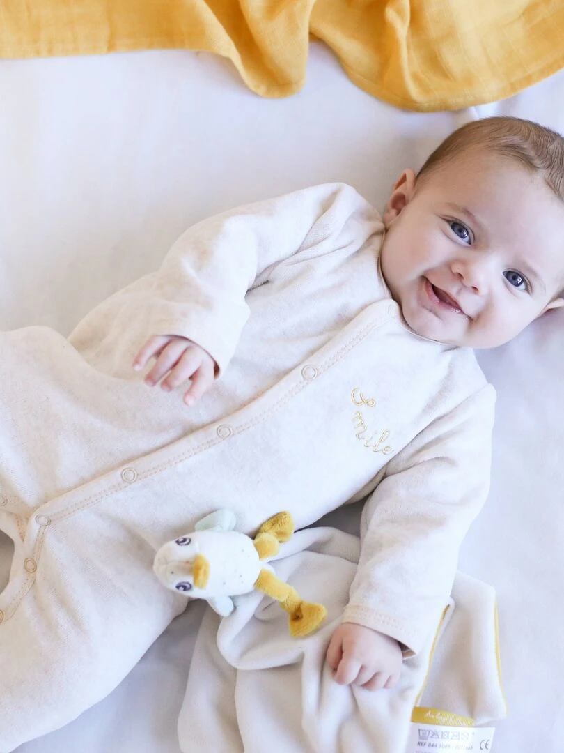 Doudou naissance bébé Trois Kilos Sept Moutarde