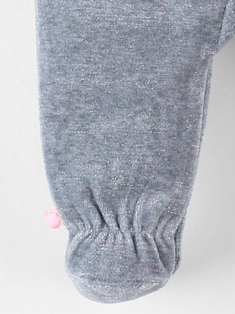 Pyjama 1 pièce lapin en velours  moyen   Noukie's   Gris