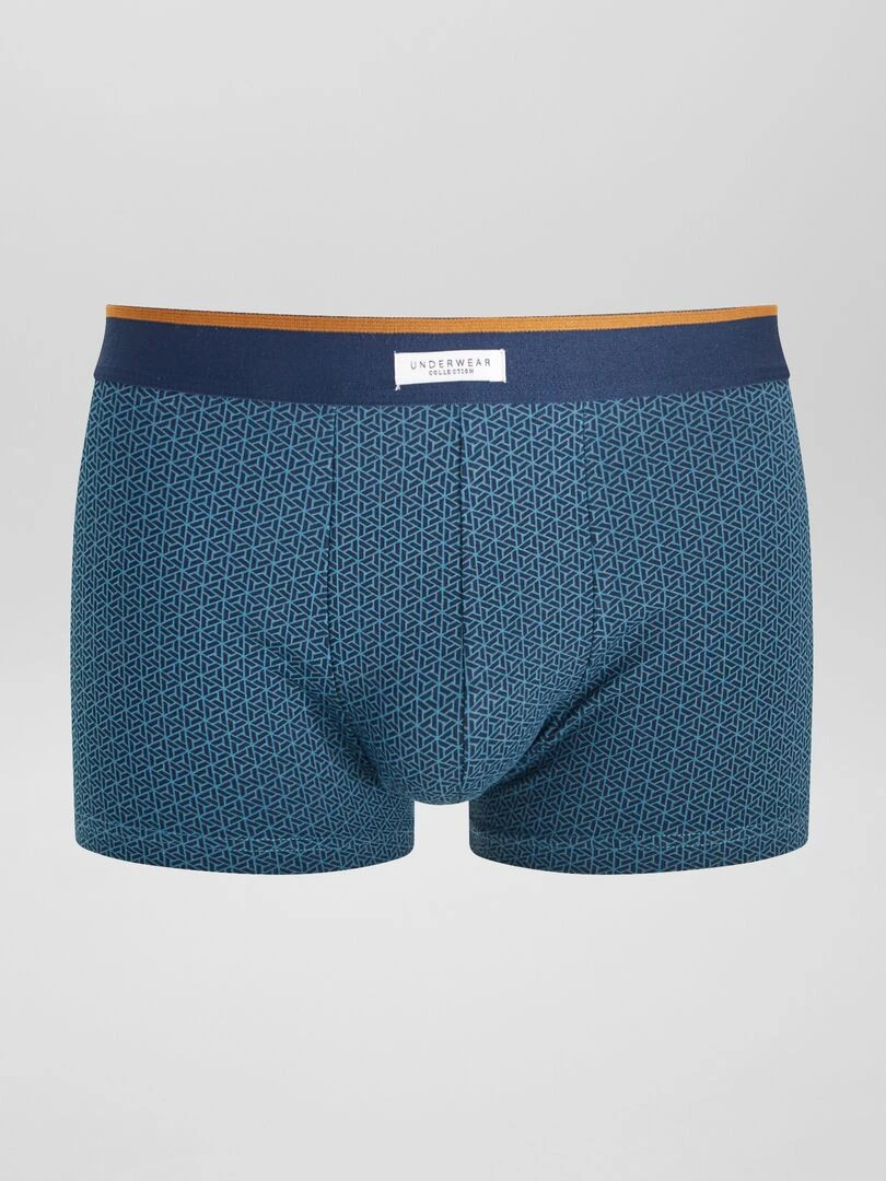 Lot 3 boxers stretch Bleu canard