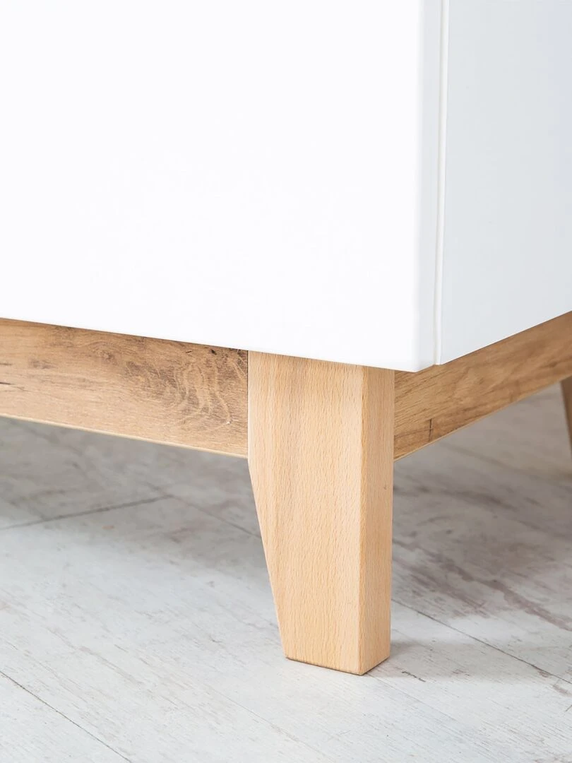 ROBA Commode à Langer "Finn" – avec Plan à Langer Amovible – 3 Tiroirs – blanc / chêne doré   Blanc