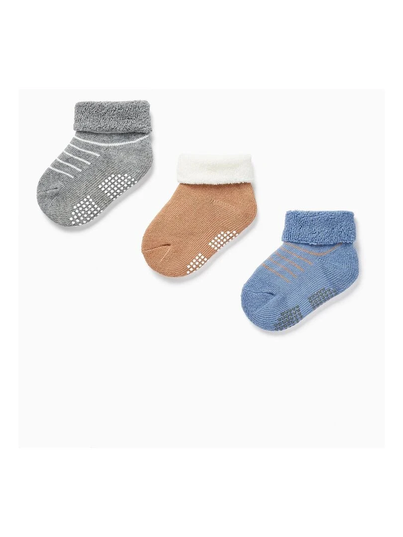 Lot de 3 Paires de Chaussettes Repliées pour Bébé Garçon ESSENTIALS LINE Multicolore