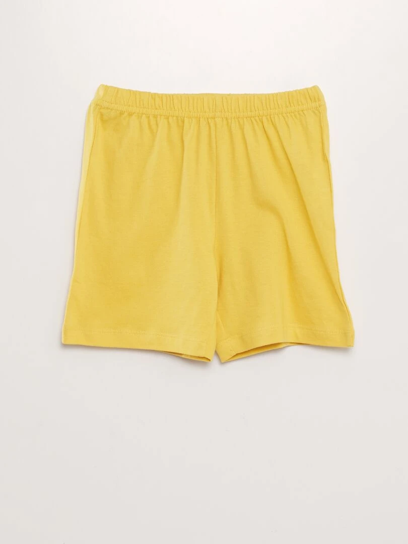 Pyjama short 'Simba'   2 pièces   Blanc/jaune