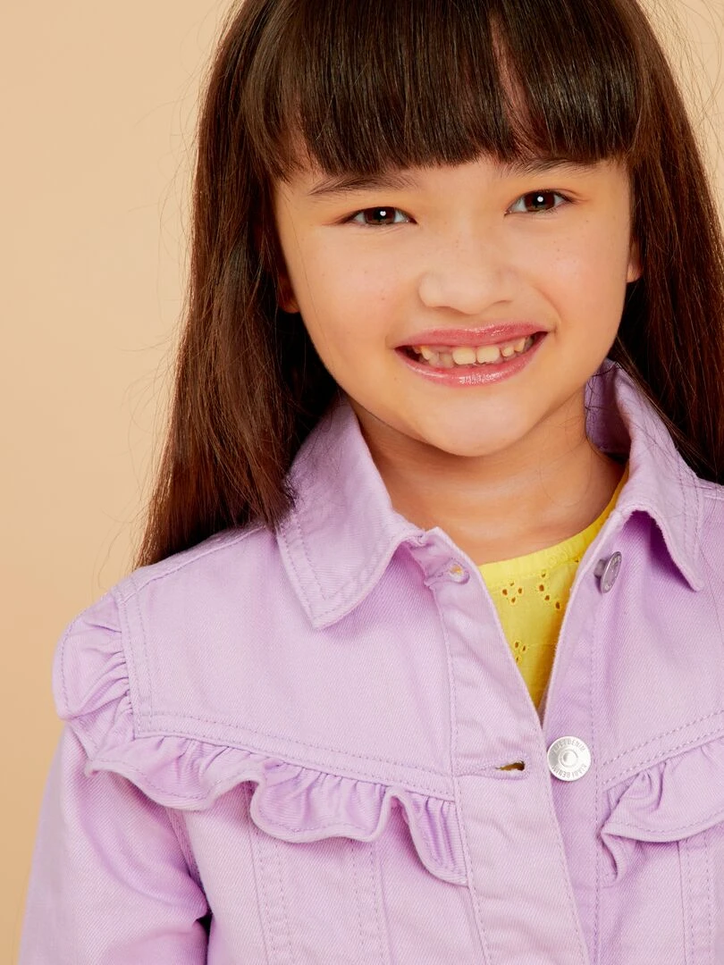 Veste en jean avec volants   Violet