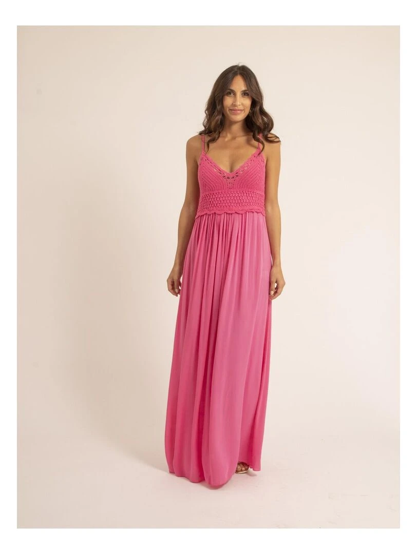 Robe longue crochet IGRALA   Rose fushia
