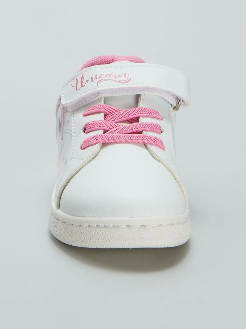 Baskets à scratch ‘licorne’   blanc