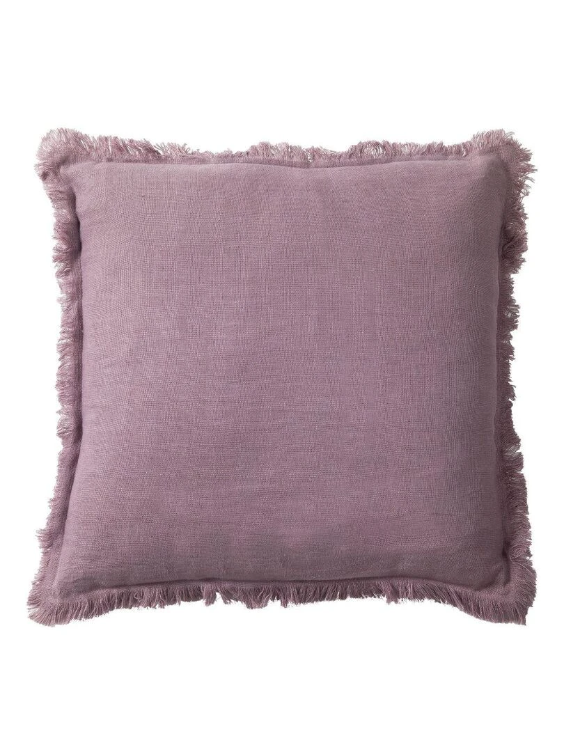 Coussin en lin bords effilés 'Deko&co' Parme