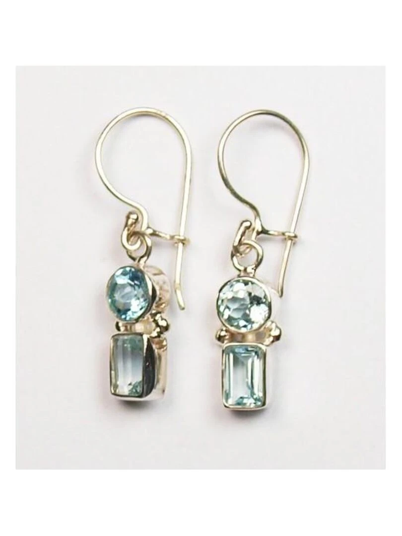 Boucles d'oreilles en argent et topaze Bijoucolor Bleu