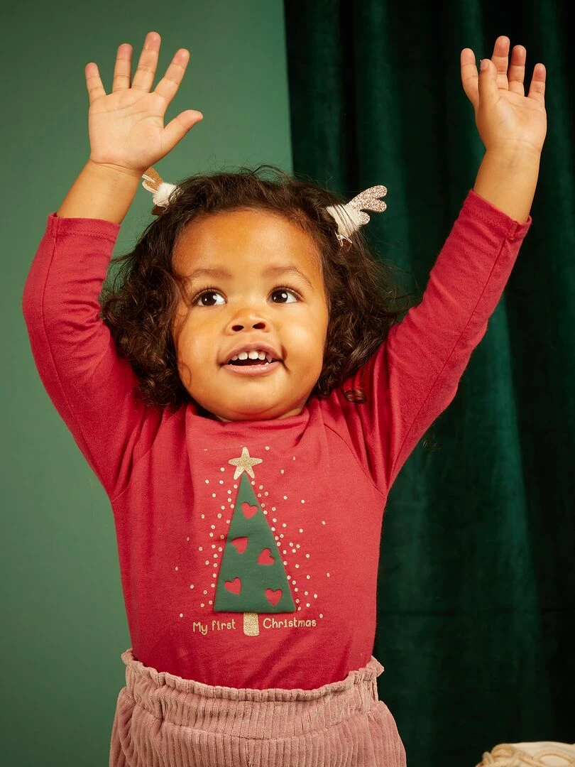 Tee shirt de Noël avec sapin Rouge