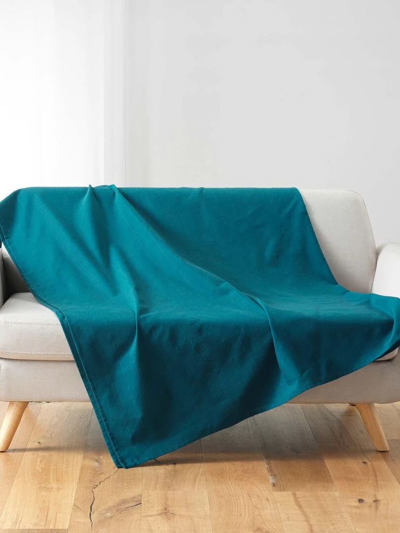 Plaid Jete de lit fauteuil Lucilia Vert d'eau