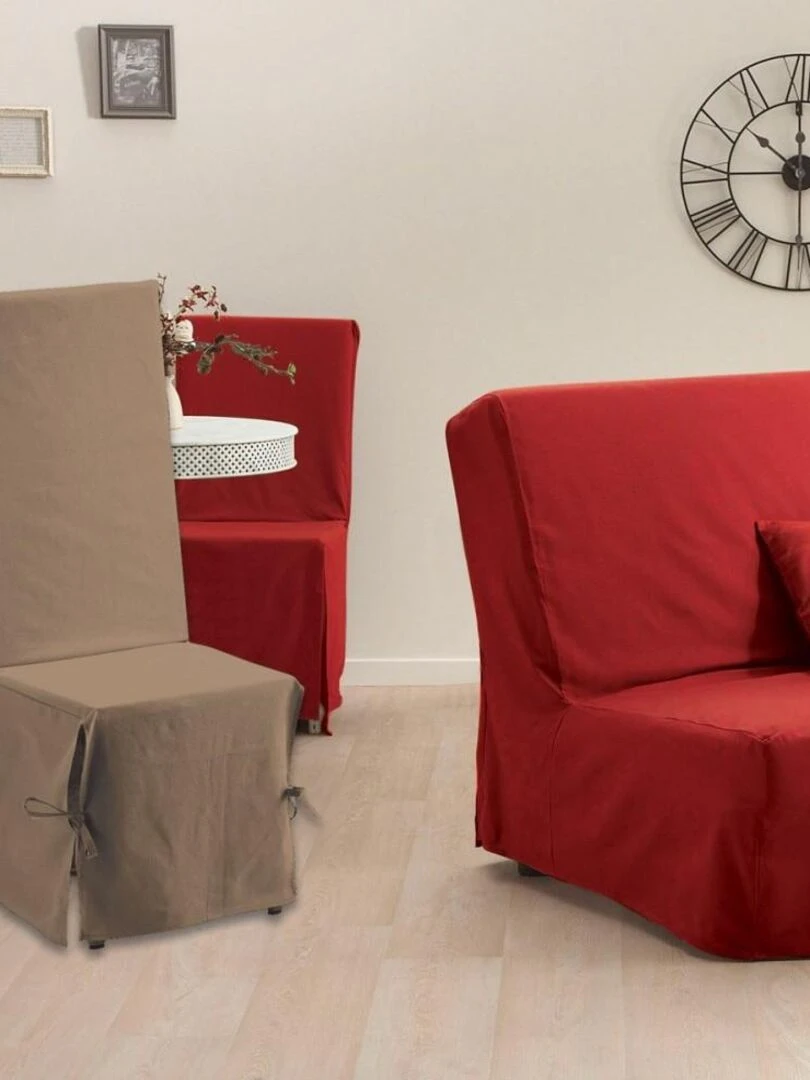 Housse de chaise Renato taupe coton Beige
