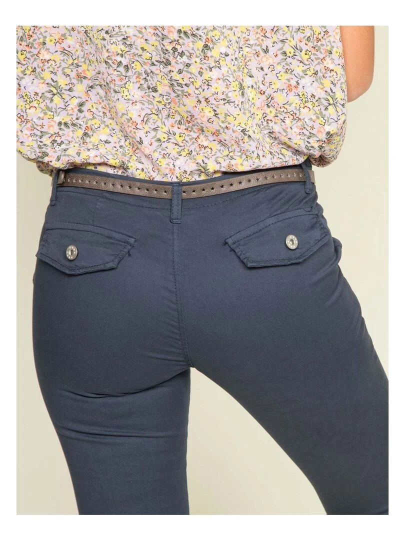 Pantacourt chino XELENA   Bleu marine