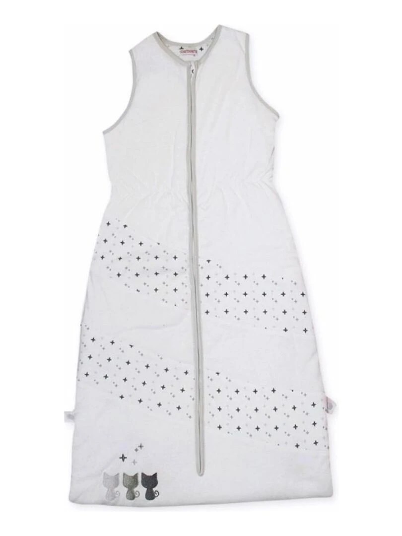 Gigoteuse jersey "ETOILE" Les Chatounets Blanc Gris