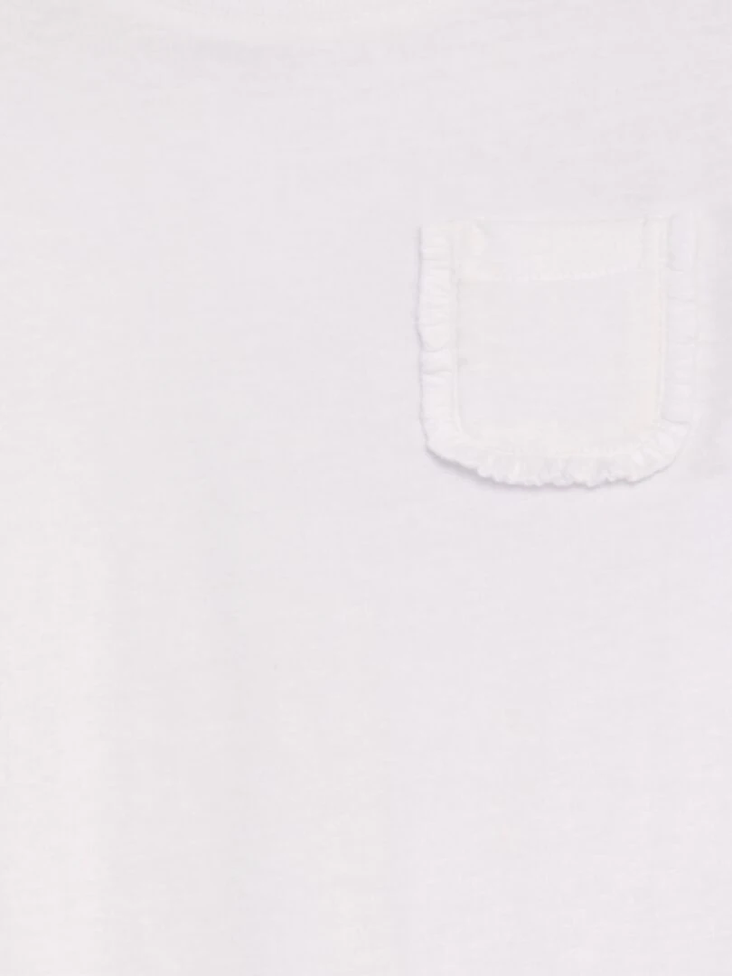 T shirt uni avec poche blanc