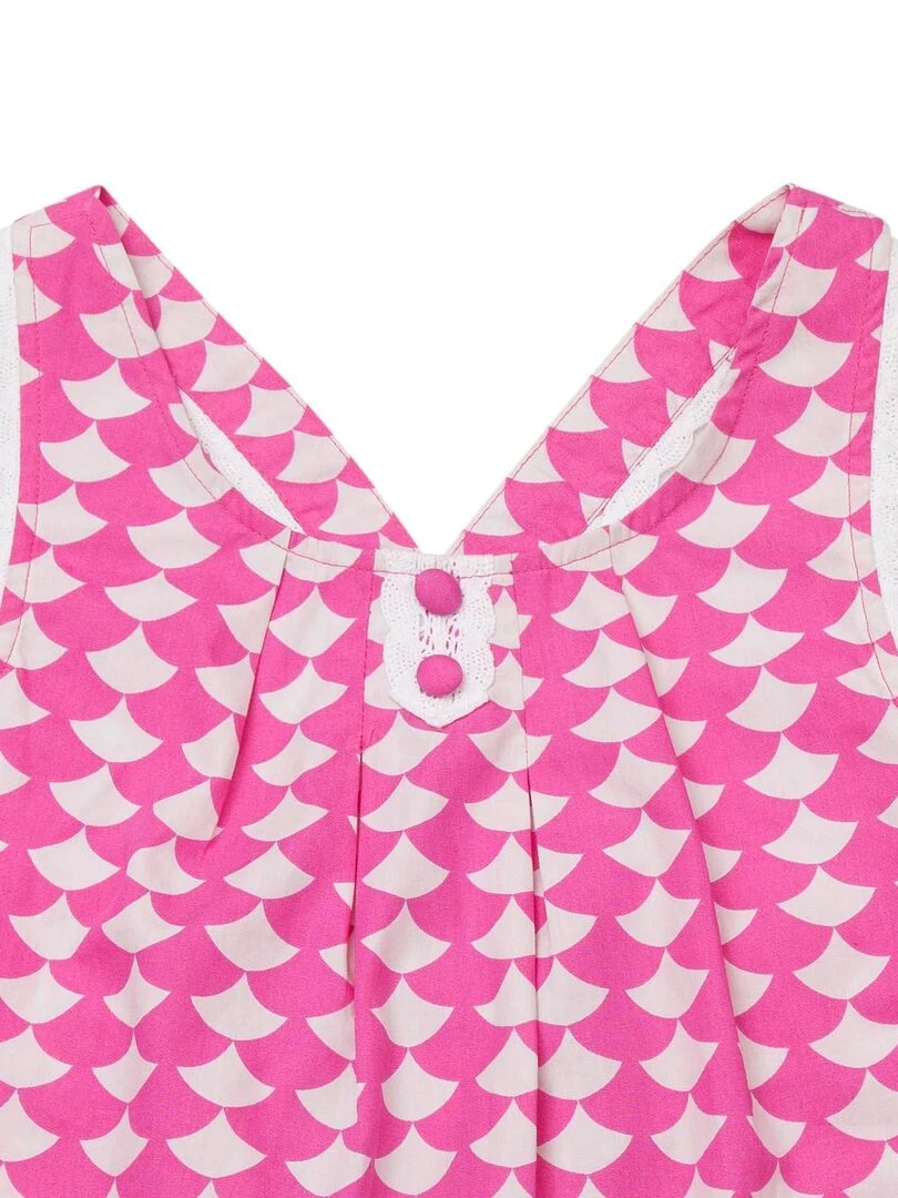 Blouse Bretelles Été Fille Coton Rose Fuchsia Fine Dentelle ANAIS 'LA FAUTE A VOLTAIRE' Rose fushia