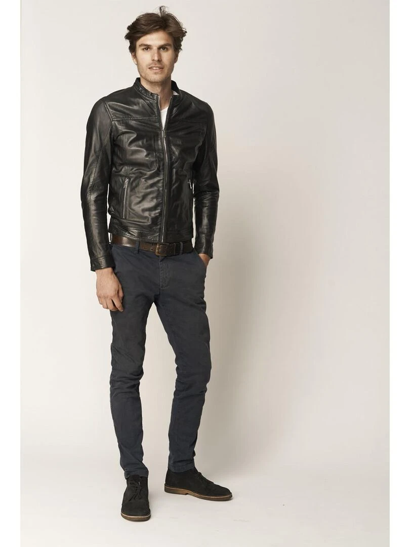 Lee Cooper   Veste cuir  BIRILLE   Noir