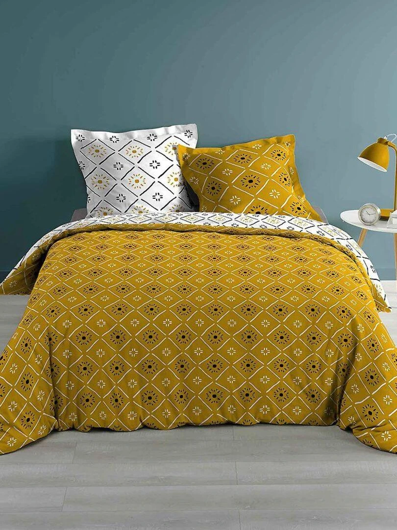 Housse de couette + 2 taies d'oreiller Tahina   Jaune
