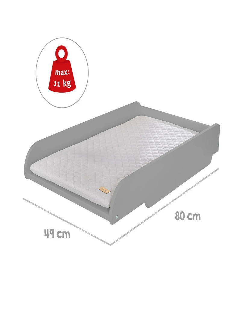 ROBA Plan À Langer + Matelas "roba Style"   À Poser Sur Les Lits Bébé   Gris
