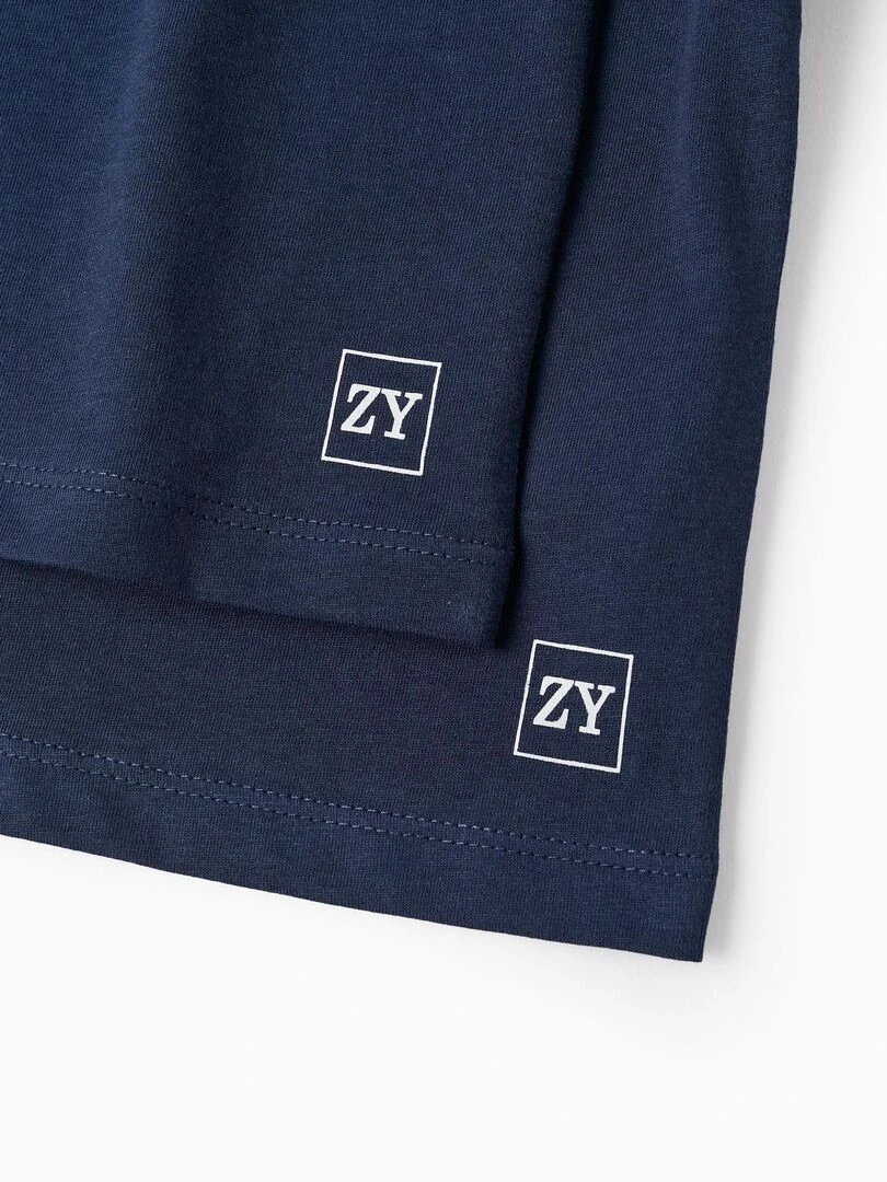 Pack 2 T shirts à manches courtes pour bébé garçon manches courtes MAXI NATURE   Bleu foncé