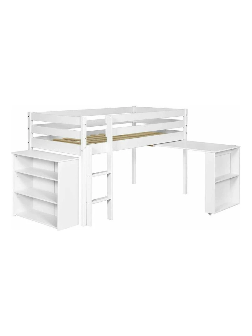 Lit enfant combiné avec matelas Davon AKITEN RETAIL Blanc Blanc