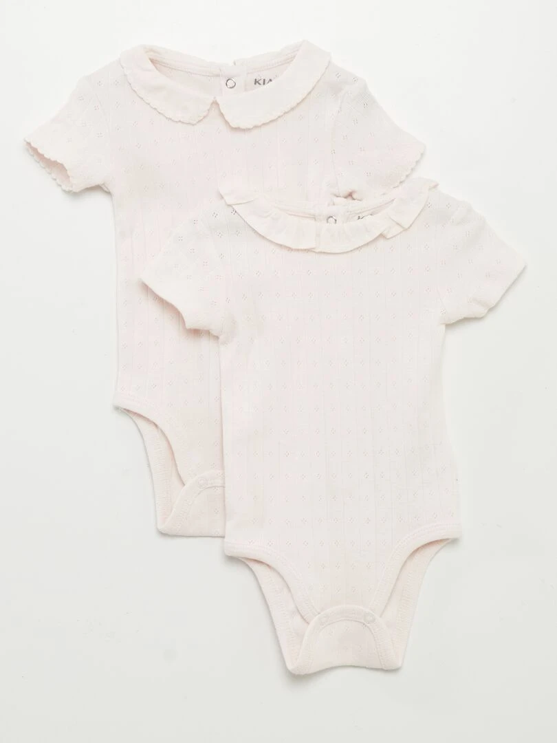 Lot de 2 bodies en maille pointelle Rose
