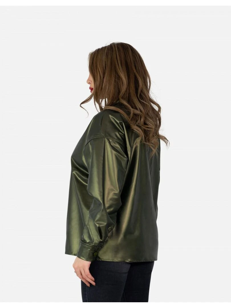 Chemise en simili  manches longues Kebello   Vert