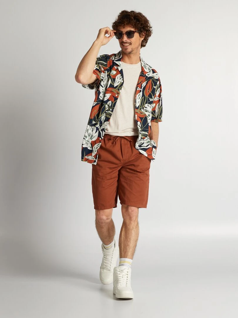 Chemise imprimée à manches courtes Multi