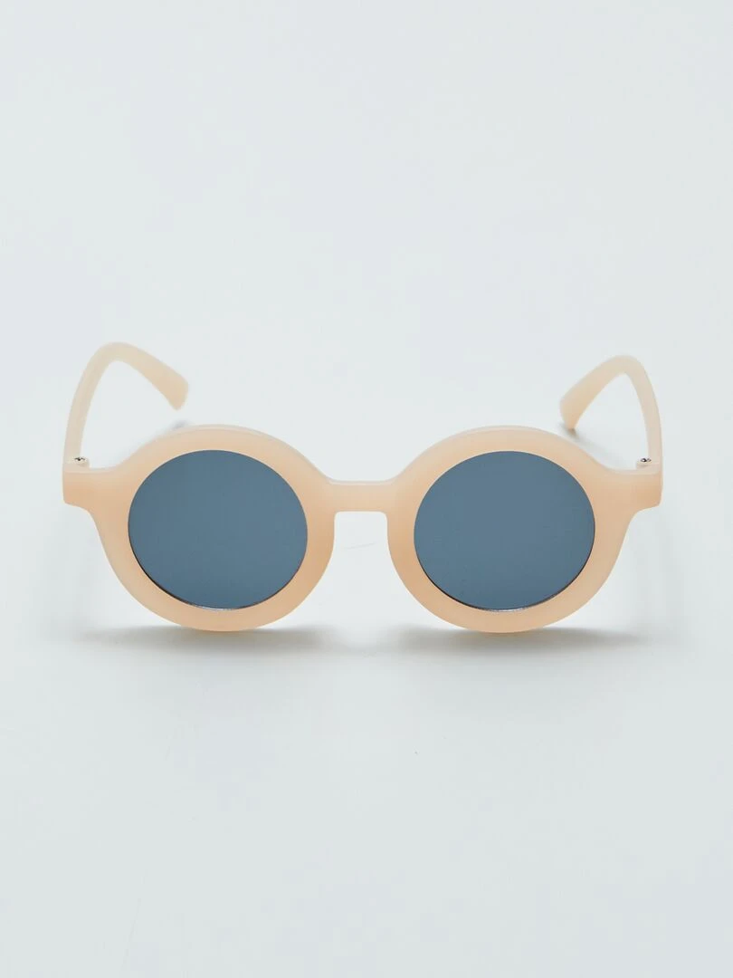 Lunettes de soleil ronde beige