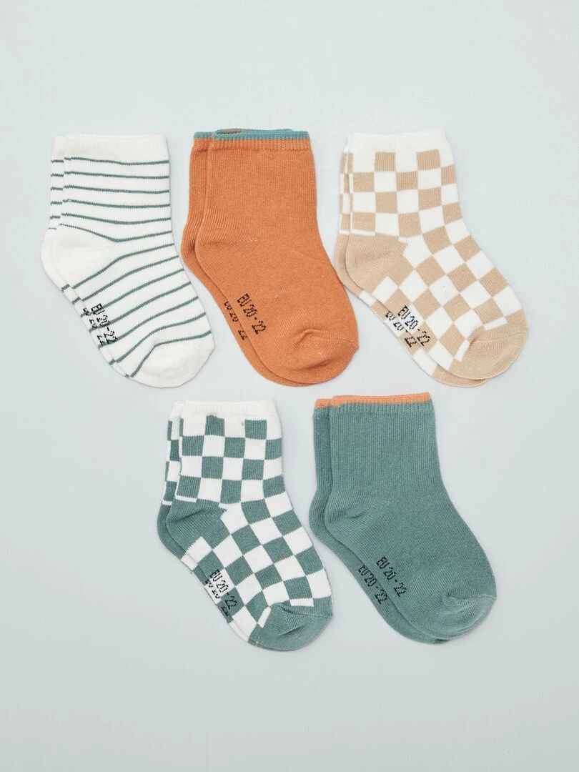 Lot de 5 paires de chaussettes en maille stretch Vert