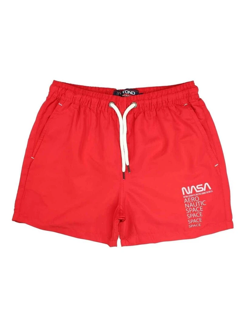 Nasa Short De Bain homme imprimé logo Rouge